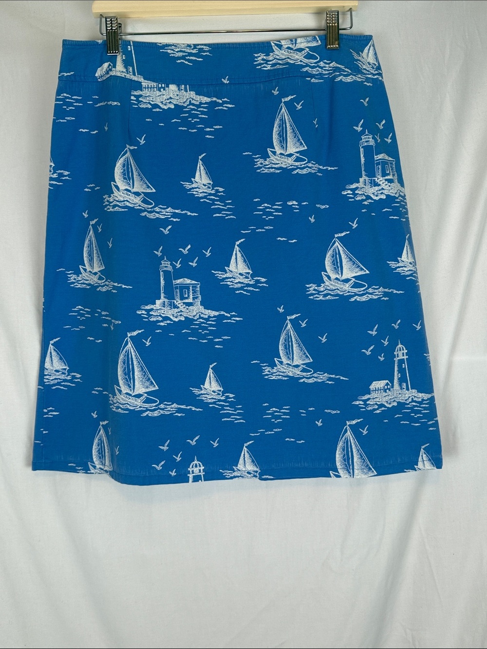 Women's Vintage Pendleton Cotton Blend Nautical Sailboats Mini Skirt Size 16